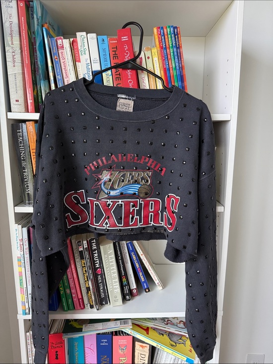 Furst Of A Kind Tops - Furst of a kind vintage cropped sweatshirt Philadelphia sixers